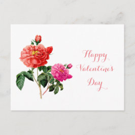 美しいヴィンテージの赤とピンクのバラの花 シーズンポストカード
