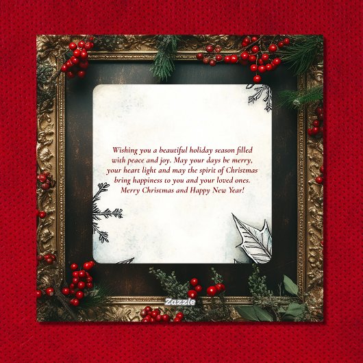 美しいヴィンテージの馬とフレームのクリスマス シーズンカード