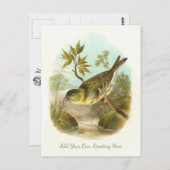 美しいヴィンテージの鳥　オリジナルのメッセージを添えて ポストカード (正面/裏面)