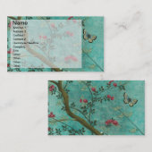 美しいヴィンテージアンティークの花の木 名刺 (正面/裏面)