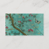 美しいヴィンテージアンティークの花の木 名刺 (裏面)