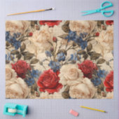 美しいヴィンテージインスパイアバラの分離 薄葉紙 (クラフト)