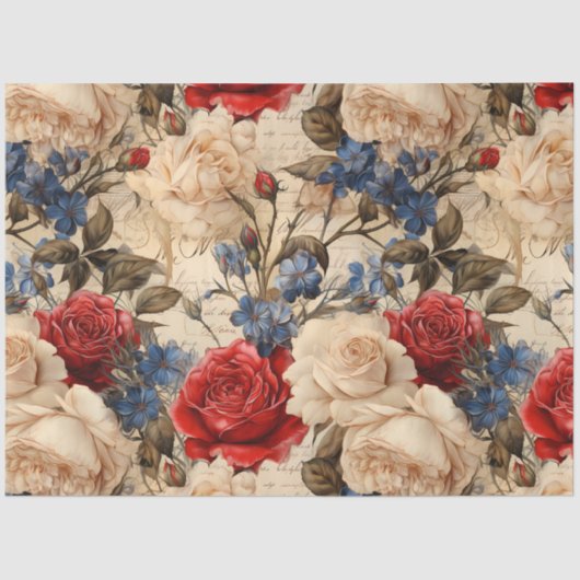 美しいヴィンテージインスパイアバラの分離 薄葉紙 (正面)