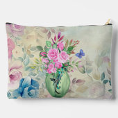 美しいヴィンテージインスパイアフローラ化粧袋 アクセサリーポーチ (裏面)