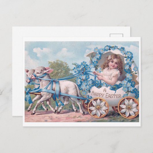 美しいヴィンテージイースター ポストカード (正面/裏面)