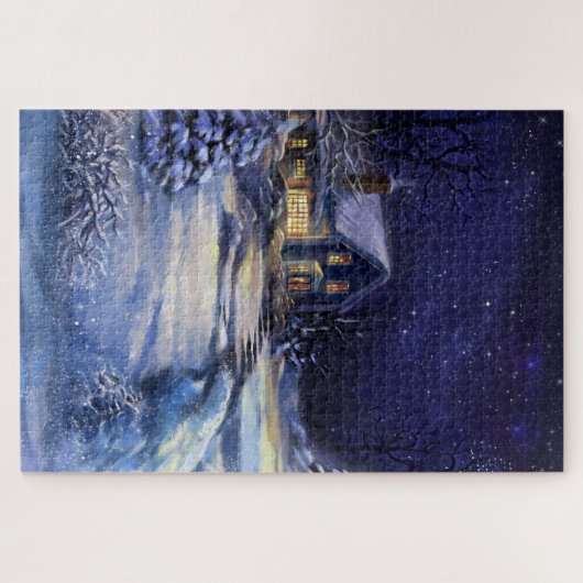 美しいヴィンテージウィンターズナイトパズル ジグソーパズル (横)
