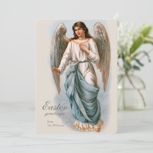 美しいヴィンテージエンジェルイースターの挨拶 シーズンカード (スタンド正面)