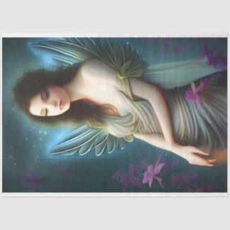 美しいヴィンテージエンジェルウェイワードフラワーデコページ 薄葉紙