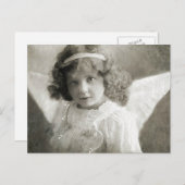 美しいヴィンテージエンジェルガールポストカード ポストカード (正面/裏面)