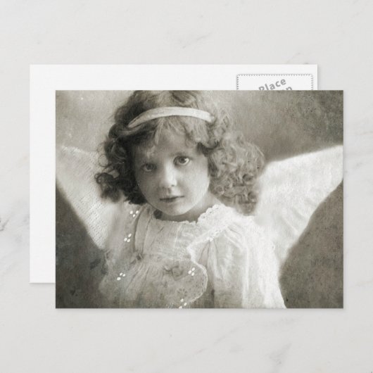 美しいヴィンテージエンジェルガールポストカード ポストカード (正面/裏面)