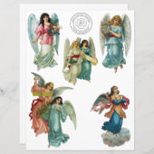 美しいヴィンテージエンジェルスフッシーカットスクラップブック紙 (正面/裏面)