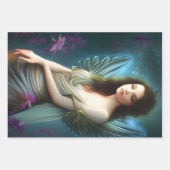 美しいヴィンテージエンジェルズデコペ ラッピングペーパーシート (正面2)