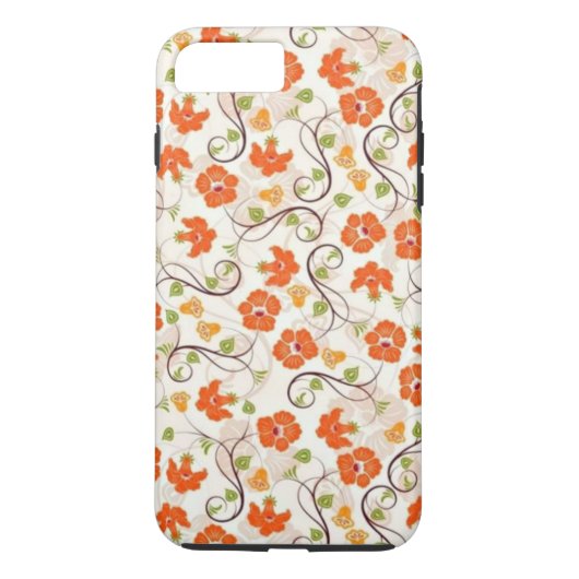 美しいヴィンテージオレンジのフローラ Case-Mate iPhoneケース (裏面)