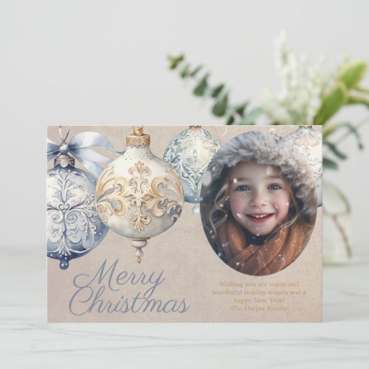 美しいヴィンテージオーナメント写真 シーズンカード (スタンド正面)
