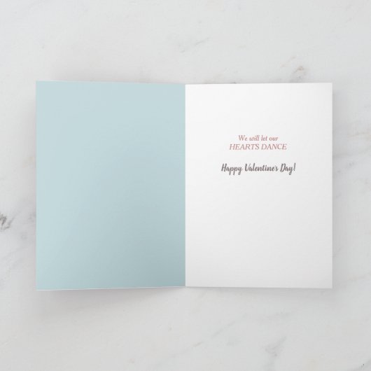 美しいヴィンテージカップル踊りバレンタイン シーズンカード (内部)