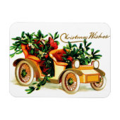 美しいヴィンテージカークリスマスグリーティング マグネット (横)