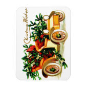 美しいヴィンテージカークリスマスグリーティング マグネット (縦)