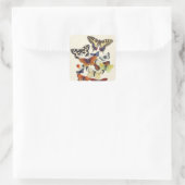 美しいヴィンテージガーデンチョウ スクエアシール (バッグ)