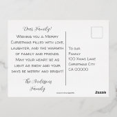 美しいヴィンテージガールメリークリスマスグリーンレトロ 箔シーズンポストカード (裏面)