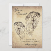 美しいヴィンテージクラゲビーチベビーシャワー 招待状 (正面)