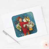 美しいヴィンテージクリスマスかわいいメッセンジャー大 スクエアシール (封筒)