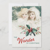 美しいヴィンテージクリスマスエンジェル シーズンカード (正面)