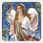 美しいヴィンテージクリスマスエンジェル スクエアシール (正面)
