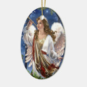 美しいヴィンテージクリスマスエンジェル セラミックオーナメント (左)