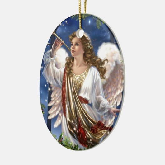 美しいヴィンテージクリスマスエンジェル セラミックオーナメント (左)