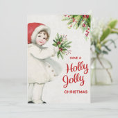 美しいヴィンテージクリスマスガール シーズンカード (スタンド正面)