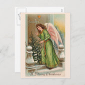 美しいヴィンテージクリスマスクラシックカード シーズンポストカード (正面/裏面)