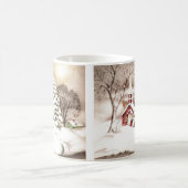 美しいヴィンテージクリスマスチャーチヴィンテージシーン コーヒーマグカップ (中央)