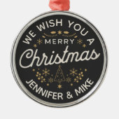 美しいヴィンテージクリスマスデザイン メタルオーナメント (正面)