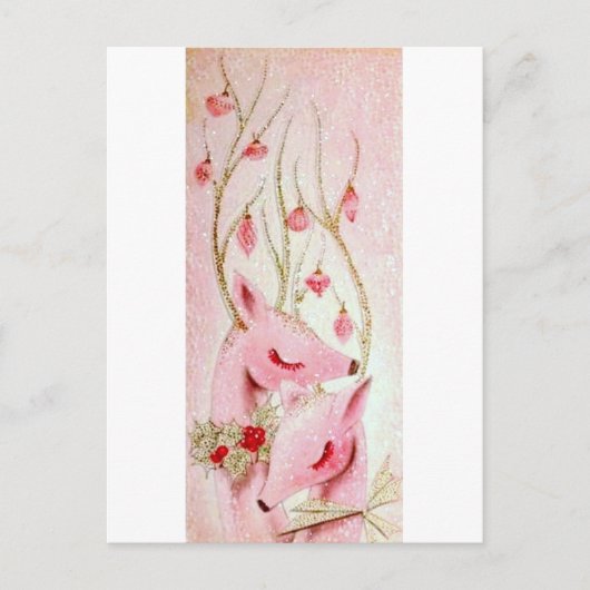 美しいヴィンテージクリスマストインデナー シーズンポストカード (正面)