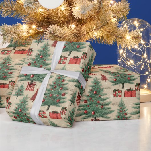 美しいヴィンテージクリスマス ラッピングペーパー (クリスマス)