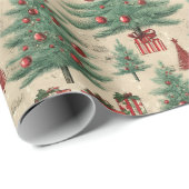 美しいヴィンテージクリスマス ラッピングペーパー (ロールコーナー)