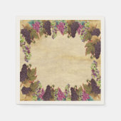 美しいヴィンテージグレープつる植物素朴紙プレート スタンダードカクテルナプキン (正面)