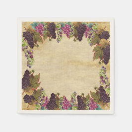 美しいヴィンテージグレープつる植物素朴紙プレート スタンダードカクテルナプキン