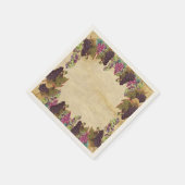 美しいヴィンテージグレープつる植物素朴紙プレート スタンダードカクテルナプキン (角)