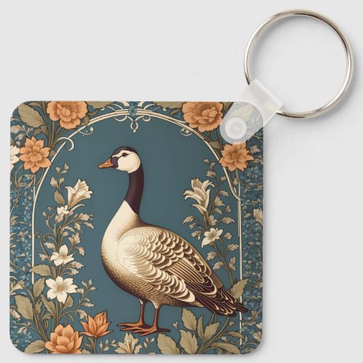 美しいヴィンテージグースウィリアムインスパイアモリス キーホルダー (裏面)