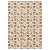 美しいヴィンテージコーヒーパターン テーブルクロス (正面)