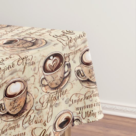 美しいヴィンテージコーヒーパターン テーブルクロス (インサイチュ)