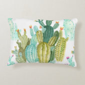 美しいヴィンテージサボテン、多汁、サボテンブルーミ アクセントクッション (裏面)