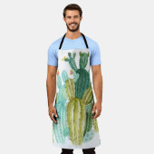 美しいヴィンテージサボテン、多汁、サボテンブルーミ エプロン (着用した状態)