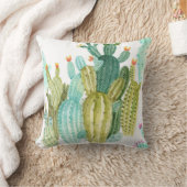 美しいヴィンテージサボテン、多汁、サボテンブルーミ クッション (ブランケット)