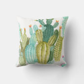 美しいヴィンテージサボテン、多汁、サボテンブルーミ クッション (裏面)