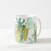 美しいヴィンテージサボテン、多汁、サボテンブルーミ コーヒーマグカップ (正面右)