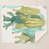 美しいヴィンテージサボテン、多汁、サボテンブルーミ シェルパブランケット (正面(横))