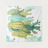 美しいヴィンテージサボテン、多肉類、サボテン タペストリー (正面(横))