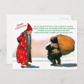 美しいヴィンテージサンタの毛皮の非常に古い芸術（コピー） ポストカード (正面/裏面)